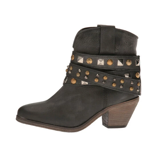 New ⌛ Corral 👩 Women's Studded Strap Booties - Round Toe Black ✔️ - Image 3