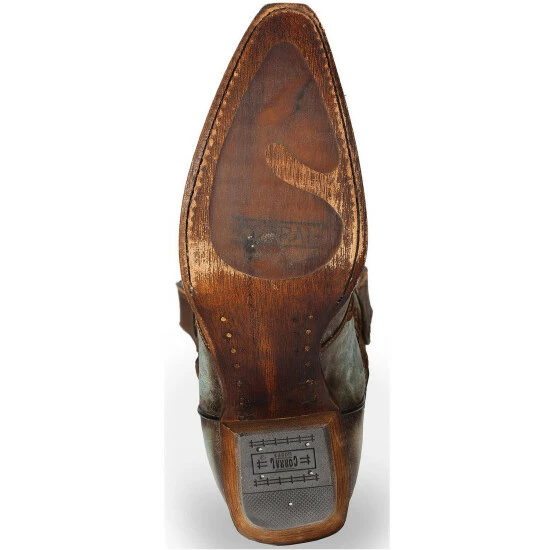 Buy โญ Corral ๐ฉ Women's Mint Maple Flowers Overlay & Studs Western ๐ฅพ Boots - Snip Toe Brown ๐ - Image 5