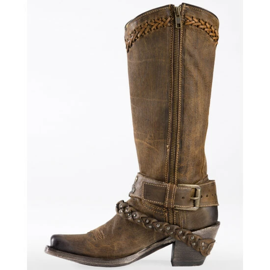 Buy 🎉 Corral 👩 Women's Woven Stud & Harness 🥾 Boots - Square Toe Brown ✔️ - Image 4