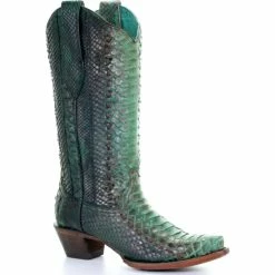 Buy ๐ฏ Corral ๐ฉ Women's Turquoise Full Python Woven Western ๐ฅพ Boots - Snip Toe ๐