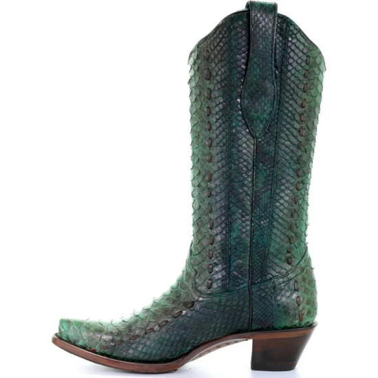 Buy 💯 Corral 👩 Women's Turquoise Full Python Woven Western 🥾 Boots - Snip Toe 😍 - Image 4