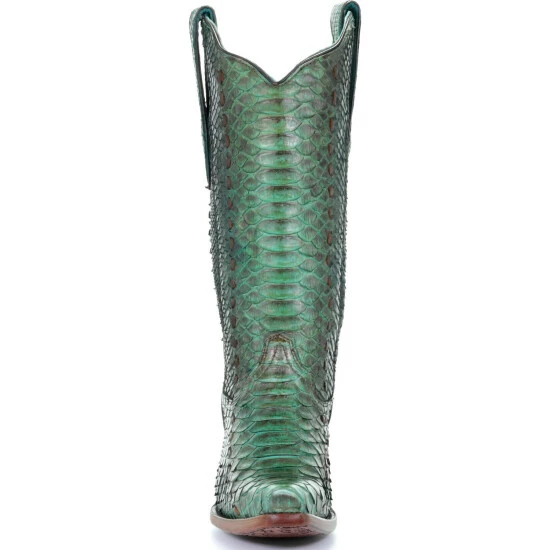 Buy 💯 Corral 👩 Women's Turquoise Full Python Woven Western 🥾 Boots - Snip Toe 😍 - Image 5