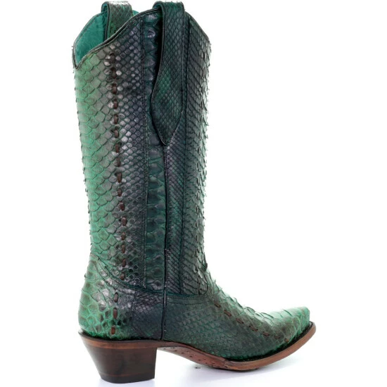 Buy 💯 Corral 👩 Women's Turquoise Full Python Woven Western 🥾 Boots - Snip Toe 😍 - Image 7