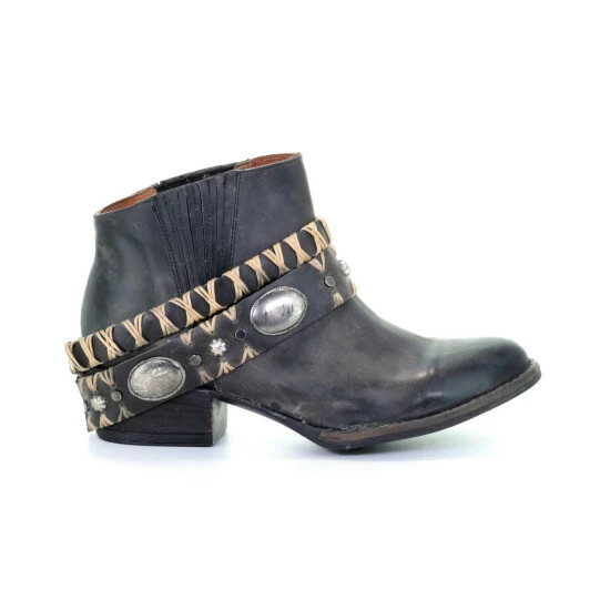 New 🔔 Circle G 👩 Women's Harness Western Booties - Round Toe Black ⭐ - Image 2