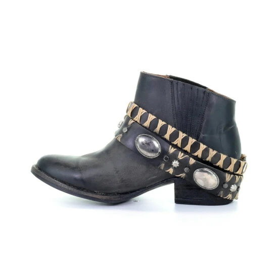 New 🔔 Circle G 👩 Women's Harness Western Booties - Round Toe Black ⭐ - Image 3