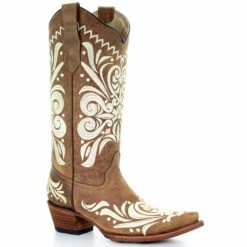 Hot Sale 👍 Circle G 👩 Women's Tan Embroidery Western 🥾 Boots - Snip Toe 💯