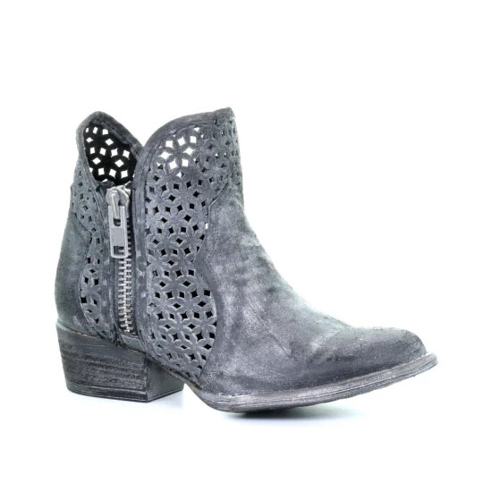 Best Pirce 🎉 Corral 👩 Women's Grey Cutout Fashion Booties - Round Toe ⭐