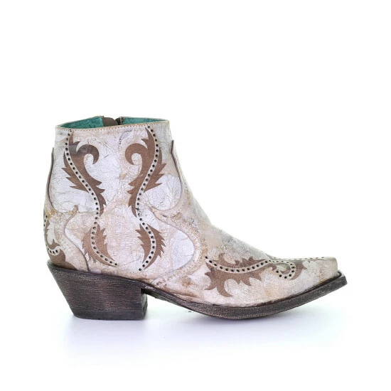 Outlet 🥰 Corral 👩 Women's Lazer Ankle Fashion Booties - Snip Toe White 🤩 - Image 2