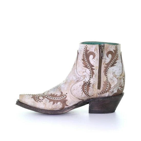 Outlet 🥰 Corral 👩 Women's Lazer Ankle Fashion Booties - Snip Toe White 🤩 - Image 3