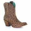 Outlet 🎁 Corral 👩 Women's Leopard Print Embroidery Western Booties - Snip Toe Multi 🎁