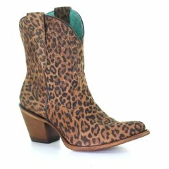 Outlet 🎁 Corral 👩 Women's Leopard Print Embroidery Western Booties - Snip Toe Multi 🎁