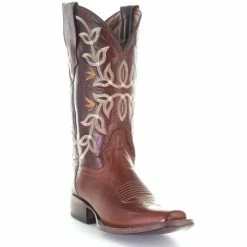 Brand new 🎉 Circle G 👩 Women's Cognac Embroidery Western 🥾 Boots - Square Toe ✔️