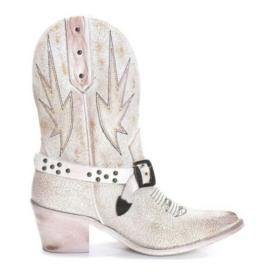 Buy ๐ฏ Corral ๐ฉ Women's White Embroidery & Studs Western ๐ฅพ Boots - Pointed Toe ๐