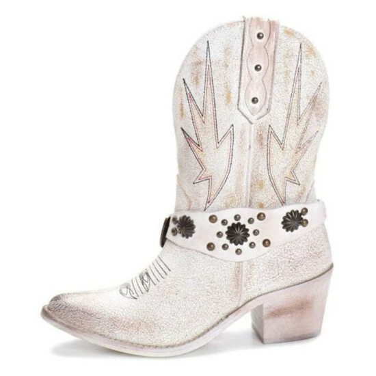 Buy ๐ฏ Corral ๐ฉ Women's White Embroidery & Studs Western ๐ฅพ Boots - Pointed Toe ๐ - Image 2