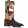 Buy 👍 Corral Men's Texas Flag Shaft Western 🥾 Boots - Broad Square Toe Brown 🌟