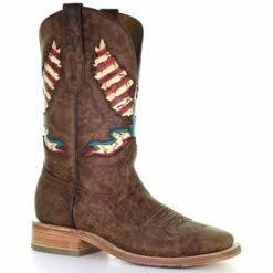 Best reviews of 🎉 Corral Men's Eagle Inlay Embroidery Western 🥾 Boots - Broad Square Toe Brown ⌛