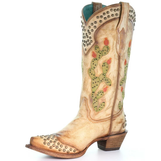 Cheap ๐ Corral ๐ฉ Women's Saddle Cactus Embroidery Western ๐ฅพ Boots - Snip Toe Tan โ๏ธ - Image 6