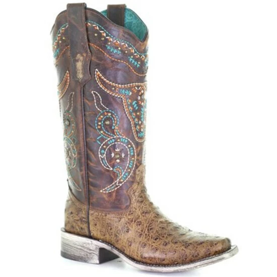 Hot Sale 🔥 Corral 👩 Women's Embroidered Western 🥾 Boots - Square Toe Honey ⌛