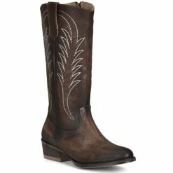 Cheapest β Corral π© Women's Tobacco Embroidery Zip Leather Western Boot - Round Toe Dark Brown β€οΈ