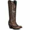 Promo ⭐ Corral 👩 Women's Black Bronze Embroidery Western 🥾 Boots - Round Toe 🎁
