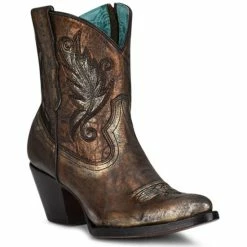Cheap ⌛ Corral 👩 Women's Bronze Embroidery Fashion Booties - Round Toe 🛒