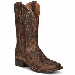 Brand new ✔️ Corral Men's Exotic Alligator Inlay Western 🥾 Boots - Broad Square Toe Brown ✨