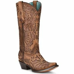 Deals ❤️ Corral 👩 Women's Shedron Inlay Western 🥾 Boots - Snip Toe Brown 🔔