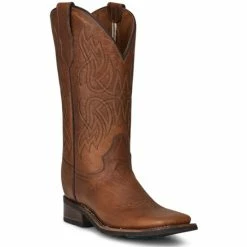 Flash Sale π₯° Circle G π© Women's Honey Tan Embroidered Leather Western π₯Ύ Boots - Broad Square Toe π