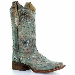 Best Pirce π€© Corral π© Women's Metallic Bronze Glitter Butterfly Cowgirl π₯Ύ Boots - Square Toe π§¨